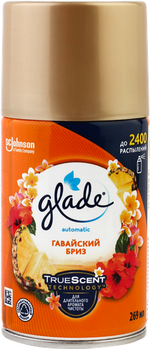 

Баллон сменный для автоматического освежителя воздуха GLADE Automatic Солнце и сочные клементины, сменный баллон, 269мл