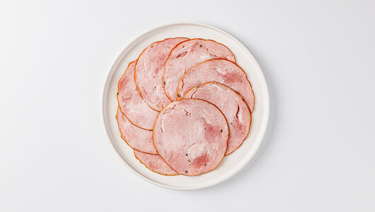 Колбаса варено-копченая из окорока, нарезка