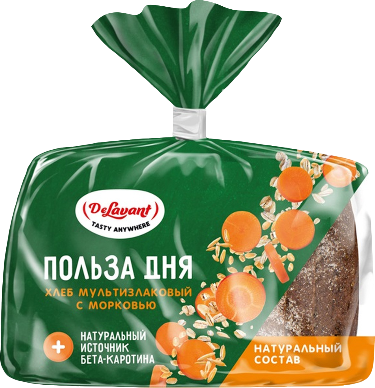 

Хлеб мультизлаковый Delavant Польза дня с морковью в нарезке 290 г