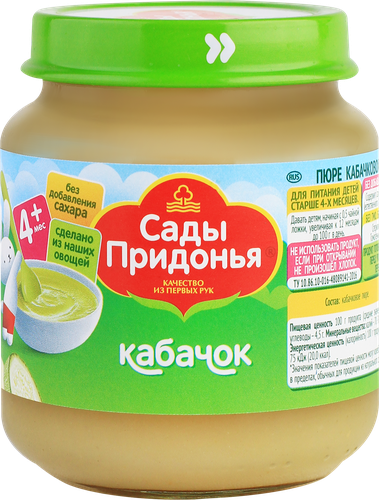 

Пюре овощное Сады Придонья Кабачок с 4 месяцев 120 г