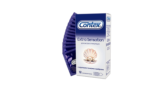 Презервативы Contex Extra Sensation с крупными точками и ребрами 12 шт 