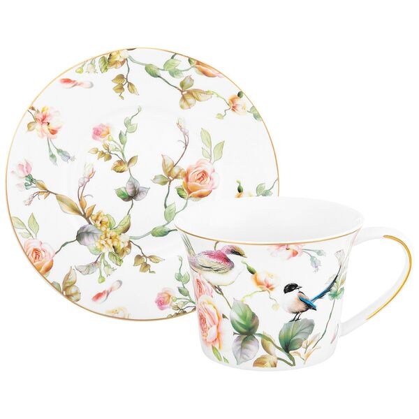 Чайная пара Elan Gallery Певчие птички 270 мл фарфор 2 предмета
