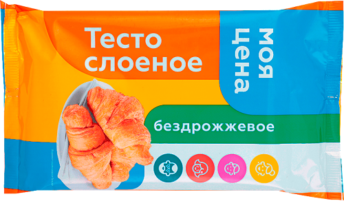 Тесто слоеное Моя цена бездрожжевое 500 г