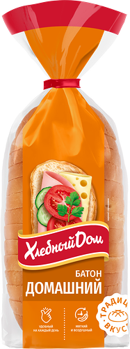 Батон Хлебный Дом Домашний нарезанный