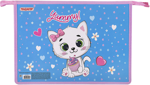 

Папка для тетрадей Пифагор Little friend А4 1 отделение на молнии 1 шт. в ассортименте