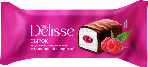 

Сырок творожный глазированный Delisse с малиновой начинкой 26%, без змж 40 г