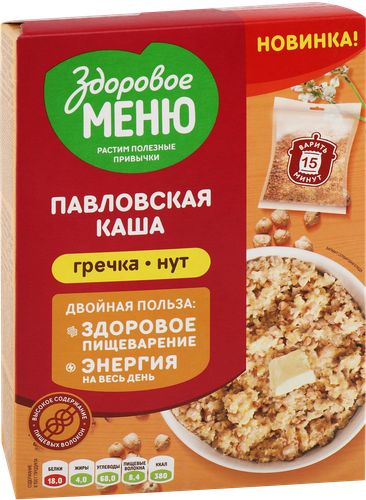 

Крупа Здоровое Меню Павловская каша гречневая с нутом 400 г