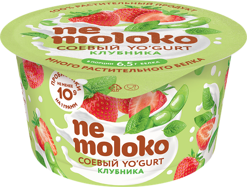 

Продукт соевый Nemoloko Yo'gurt с клубникой пробиотиками витаминами и минеральными веществами 130 г