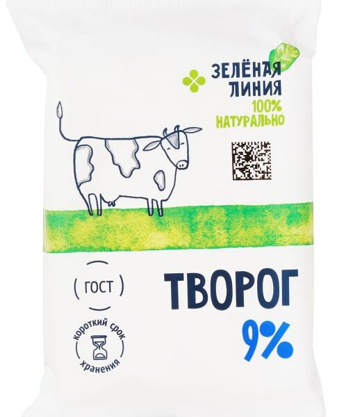 Творог Зеленая линия 9% 180г