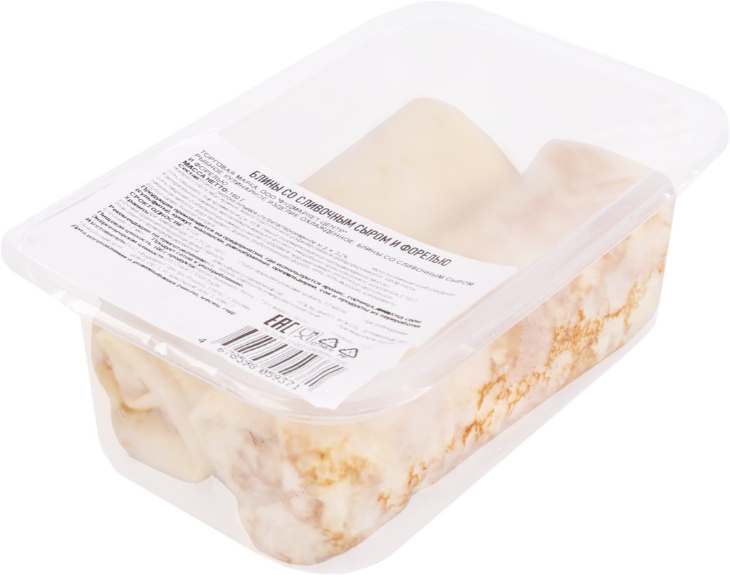 

Блины ФУДМАРКЕТ со сливочным сыром и форелью, 160г