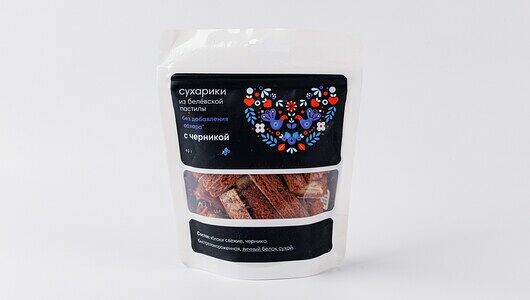 Сухарики из белевской пастилы с черникой без добавления сахара, 40 г