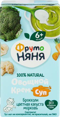 

Крем-суп ФрутоНяня овощной Брокколи цветная капуста морковь 200 мл