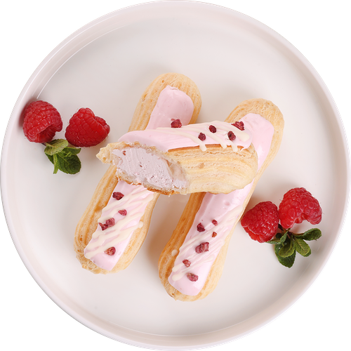 Набор пирожных Лента Fresh Эклер малиновый, 180г