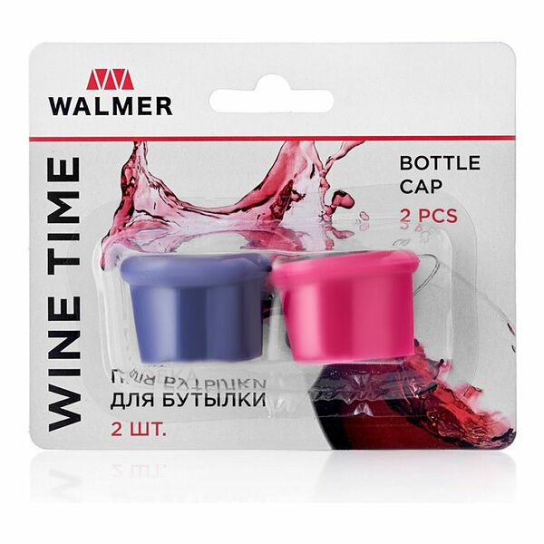 Пробка для бутылки Walmer Wine Time, 2 шт, силикон