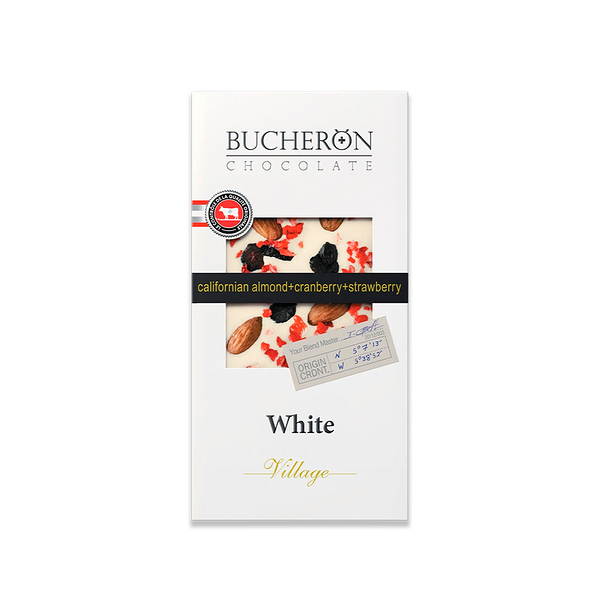 Шоколад Bucheron белый с миндалем, клюквой и клубникой 100 г