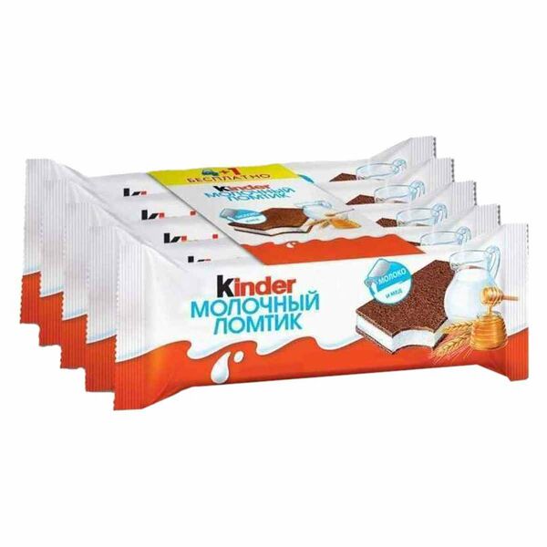 Пирожное бисквитное Kinder Молочный ломтик с молочной начинкой 5 шт. х 28 г