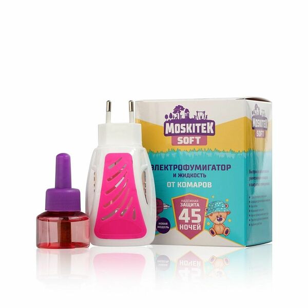 Набор MOSKITEK Soft Фумигатор + жидкость от комаров 45 ночей