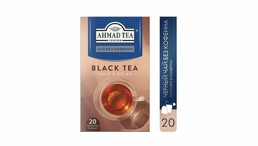 Чай черный Ahmad Tea без кофеина пакетированный 20х2г