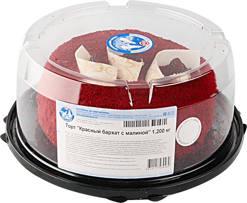 Торт Север-Метрополь Красный бархат с малиной 1.2кг