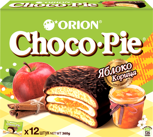 

Пирожное Choco Pie Orion Яблоко-корица 360 г