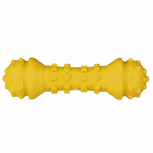 Игрушка для собак Mr.Kranch Гантель дентальная 18 см желтая с ароматом сливок