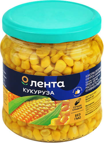 Кукуруза ЛЕНТА сахарная, 500мл
