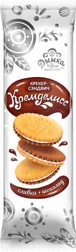 Крекер-сэндвич Дымка Кремделисс шоколадно-сливочный с начинкой 155 г