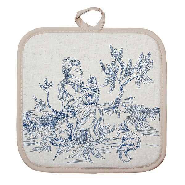 Прихватка История, размер: 18х18см, 150 г/м2, 50% хлопок,50%лён