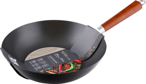 

Сковорода-вок HOMECLUB Pan-Asia 28см, деревянная ручка, сталь, антипригарное покрытие