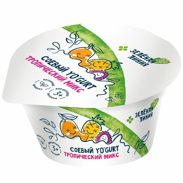 Соевый йогурт Зелёная Линия Тропический Микс 130 г