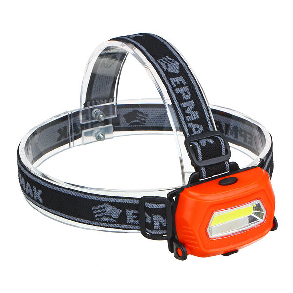 Ермак фонарь налобный, 1 cob, 7вт, 200мач, usb, 8х4см, пластик, 3 режима