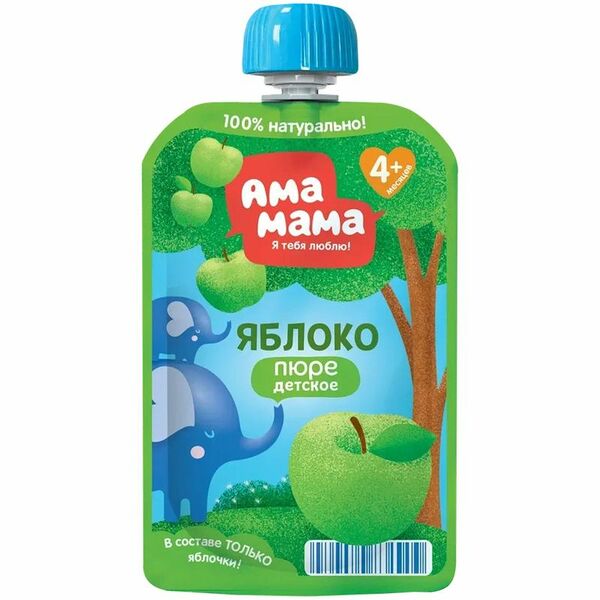 Пюре детское АМА МАМА яблоко 90г