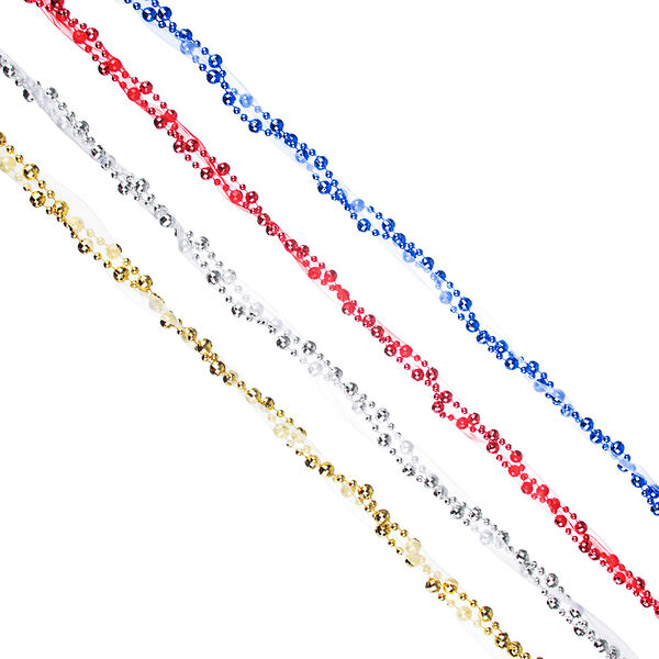 Сноу бум бусы декоративные с лентой, 200см, пластик, полиэстер, 4 цвета ,vb4, vr1, vs, vg2