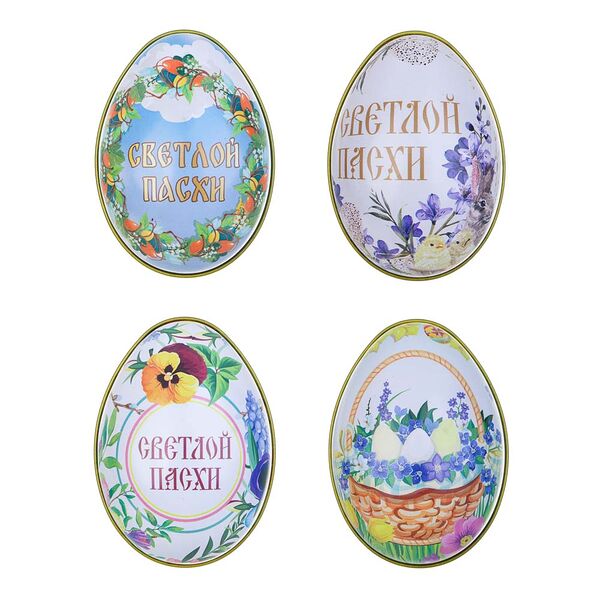 Ladecor шкатулка в форме яйца, 6x5x4 см, жесть 4 дизайна