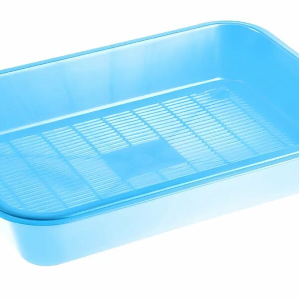 Туалет для кошек HOMECAT Atlantis с сеткой голубой перламутр 36х26х6.5 см