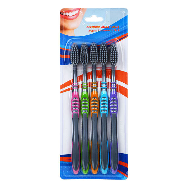 Зубные щетки classic, комплект, 5 штук, в ассортименте
