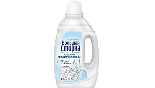 Гель для стирки концентрированный Большая стирка White, 1.2 л