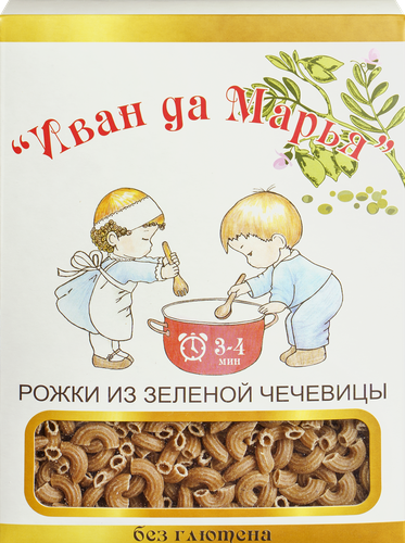 

Макароны Иван да Марья Рожки из зеленой чечевицы 400 г
