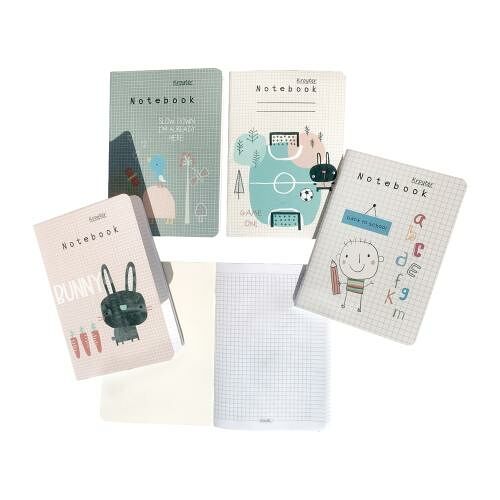 Тетрадь общая клетка 48л Kroyter 14.5*21см на скрепке в ассортименте