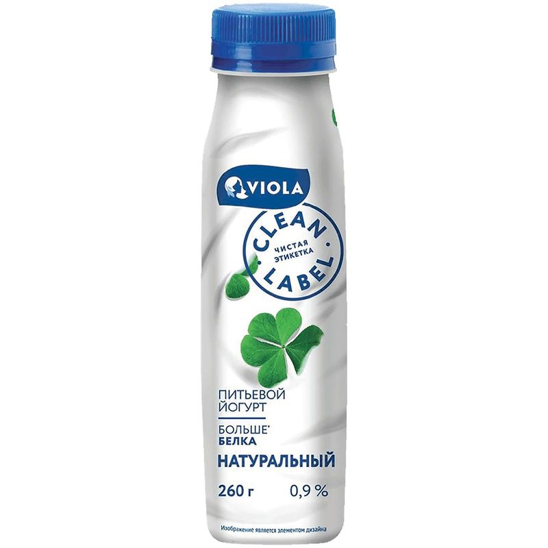 

Йогурт питьевой Viola Clean Label без наполнителя 0.9%, 260г