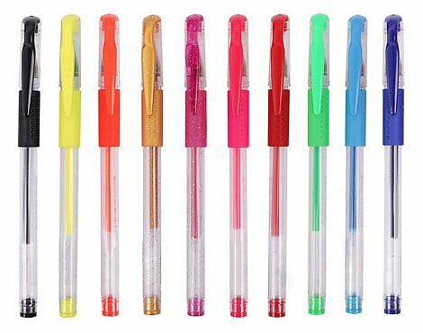 Ручки гелевые Ашан Красная птица, 10 цветов