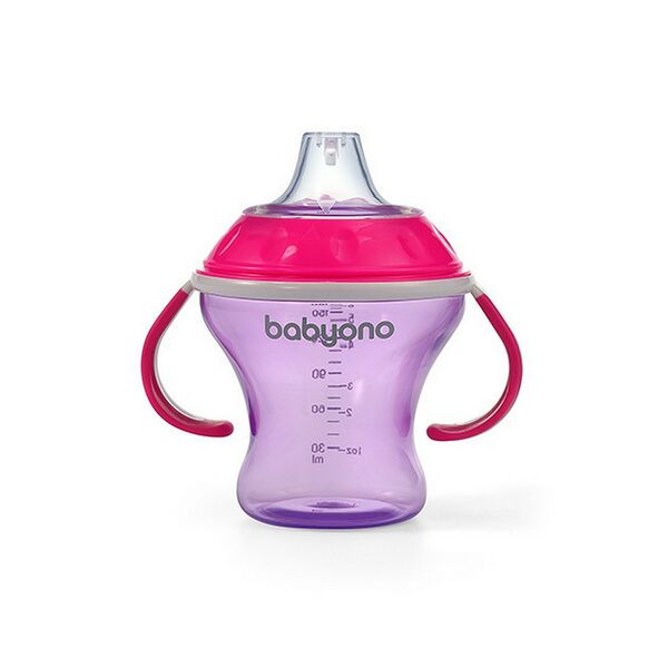 Поильник-непроливайка с мягким носиком 180мл 3м+ NATURAL NURSING(розовый, фиолетовый)
