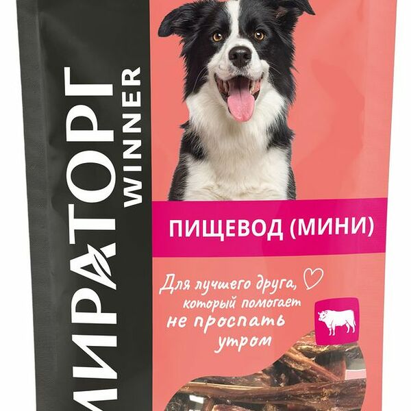 Лакомство Winner Пищевод говяжий для собак мини, 60г