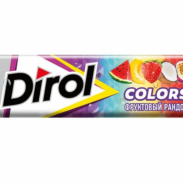 Жевательная резинка Dirol Colors Фруктовый рандом без сахара ароматизированная 13.6 г