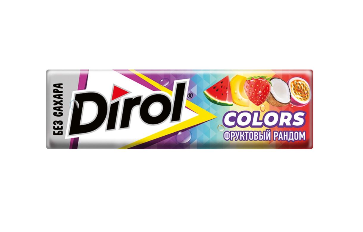 

Жевательная резинка Dirol Colors Фруктовый рандом без сахара ароматизированная 13.6 г