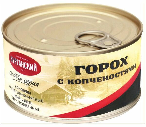 Горох консервированный Курганский мясокомбинат Особая серия с копченостями 330 г