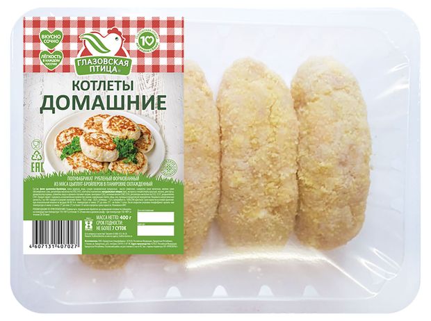 

Котлеты домашние Глазовская птица охлажденные 400 г