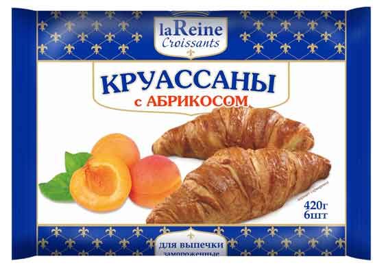 

Круассаны сладкие La Reine с абрикосом замороженные 6 шт 420 г