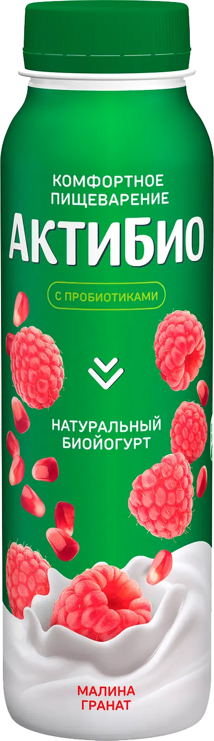 

Биойогурт АктиБио питьевой малина гранат 1.5% 260 г