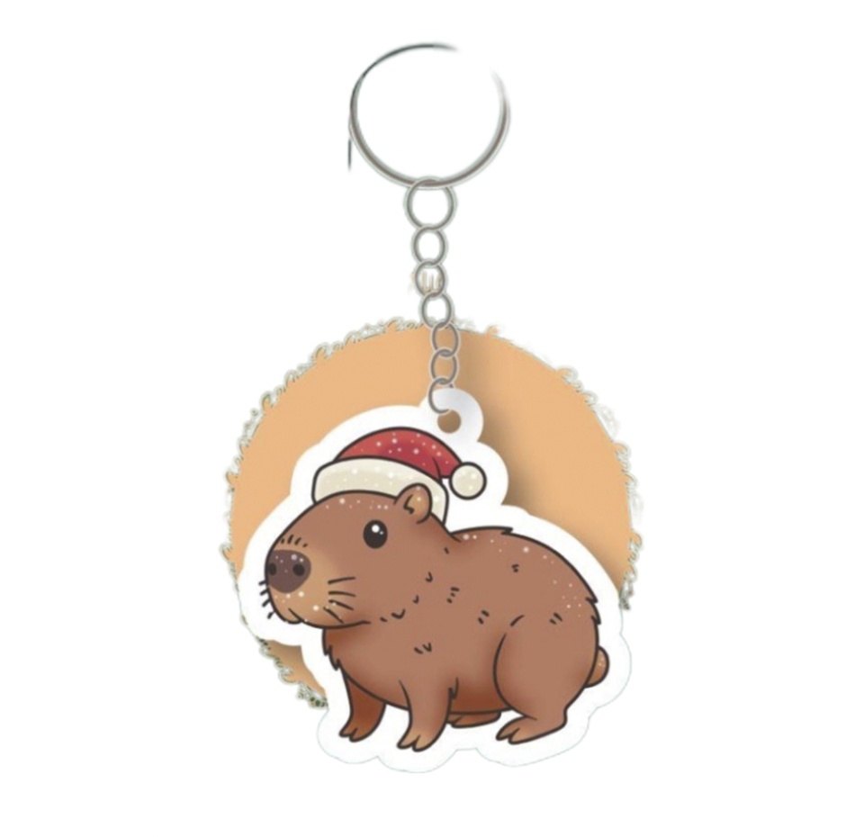 

Брелок iLikeGift ECO из дерева Новогодняя капибара
